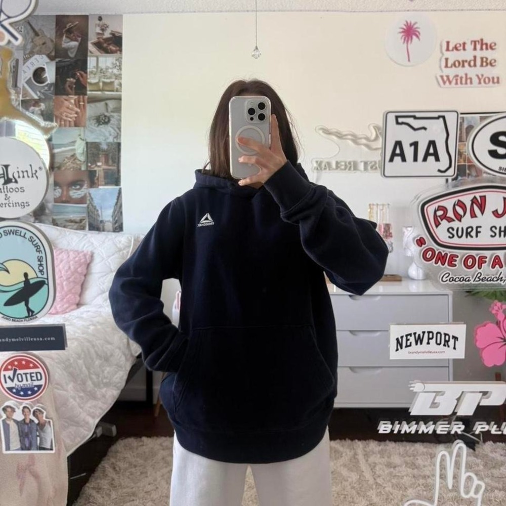 navy vintage Reebok‎ Hoodie